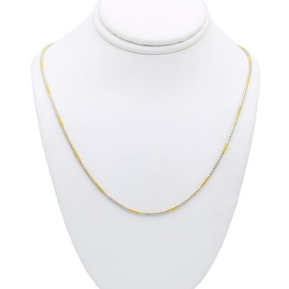 14k Two-Tone Diamond-Cut Snake Chains