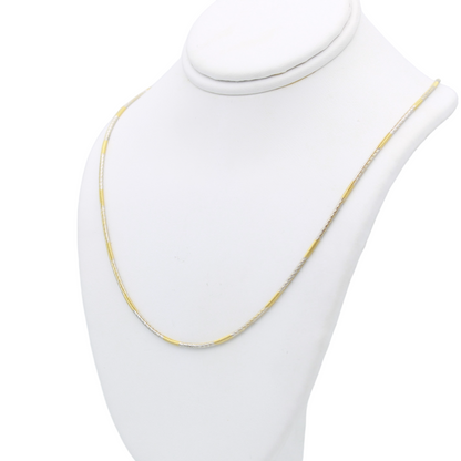 14k Two-Tone Diamond-Cut Snake Chains