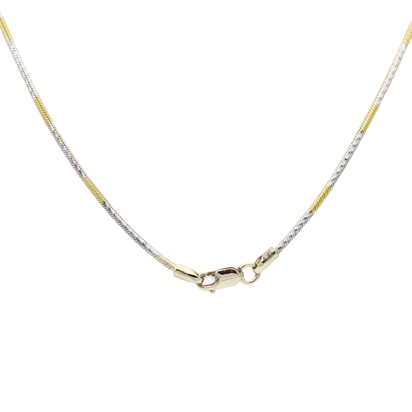 14k Two-Tone Diamond-Cut Snake Chains