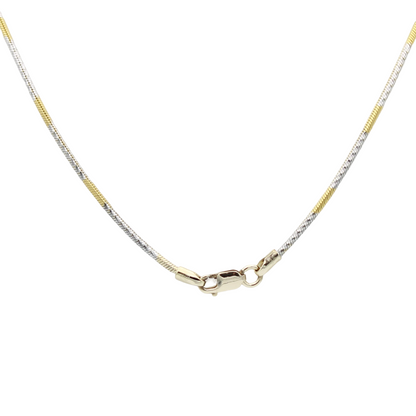 14k Two-Tone Diamond-Cut Snake Chains