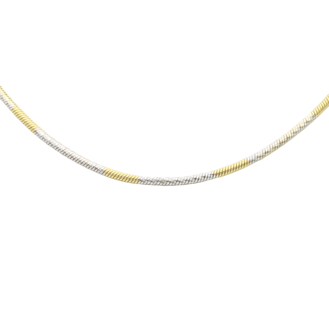 14k Two-Tone Diamond-Cut Snake Chains