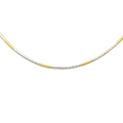 14k Two-Tone Diamond-Cut Snake Chains