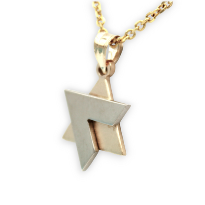 14k Two-Tone Star of David Pendant