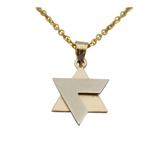 14k Two-Tone Star of David Pendant