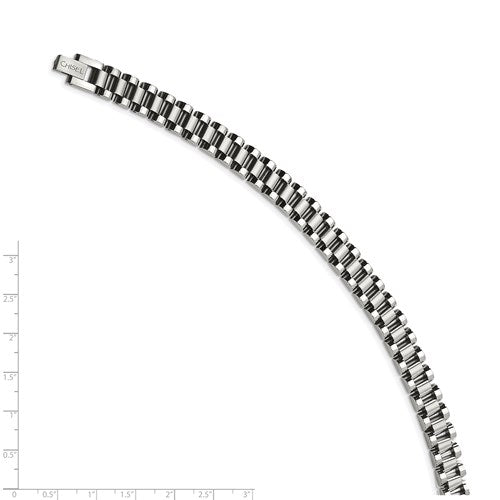 Stainless Steel Brushed & Polished Link Bracelet 8.5 Inches