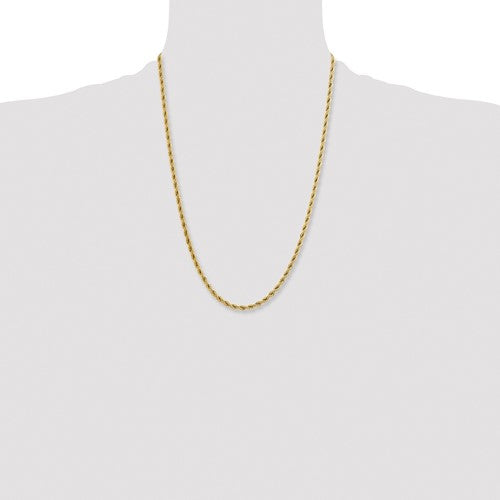 Stainless Steel Yellow IP Plated Gold-Tone Rope Chains 4 mm