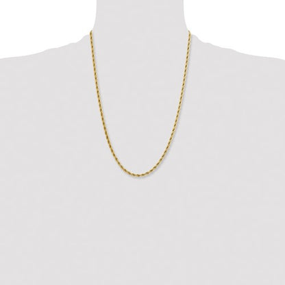 Stainless Steel Yellow IP Plated Gold-Tone Rope Chains 4 mm