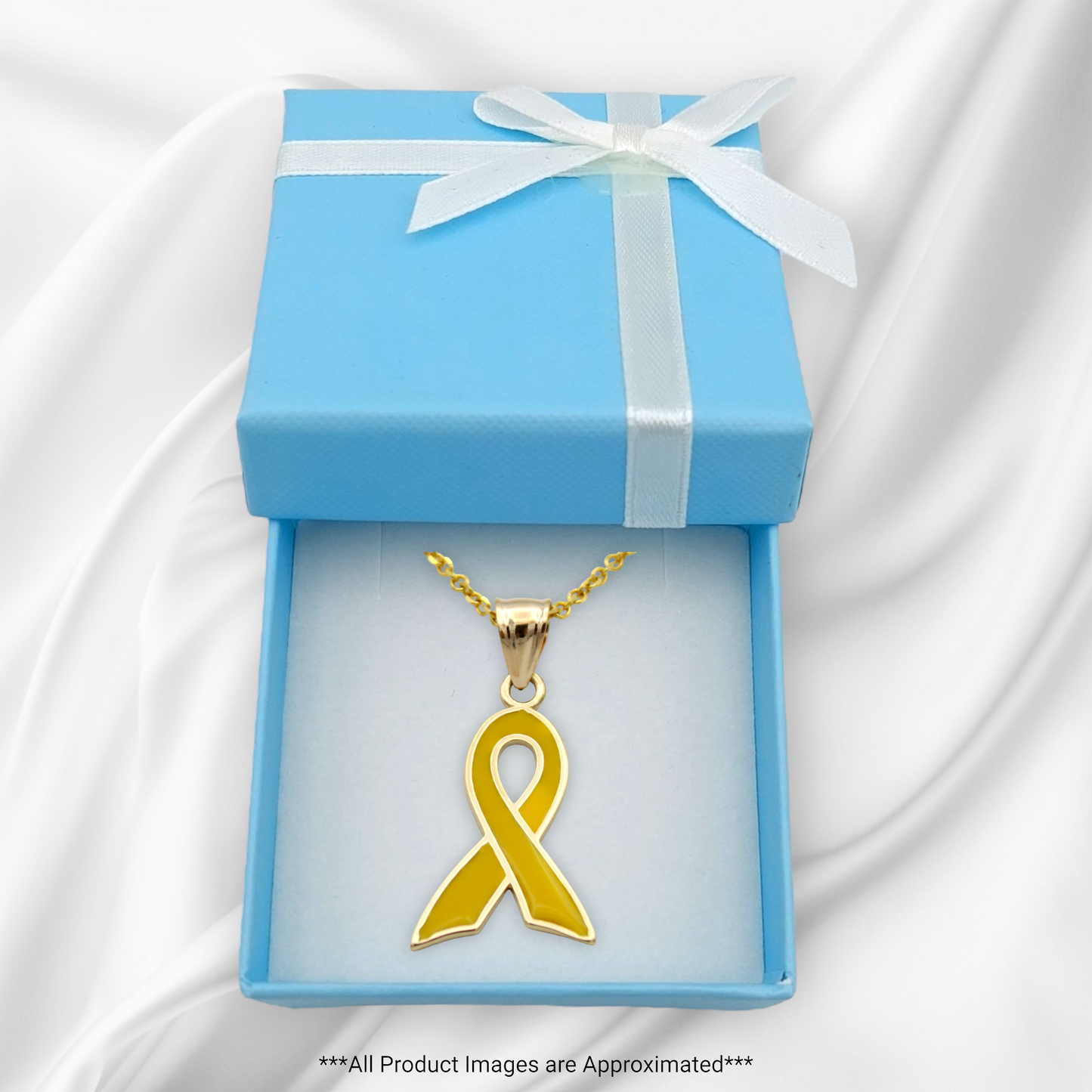 14k Enameled Suicide Prevention Ribbon Charm