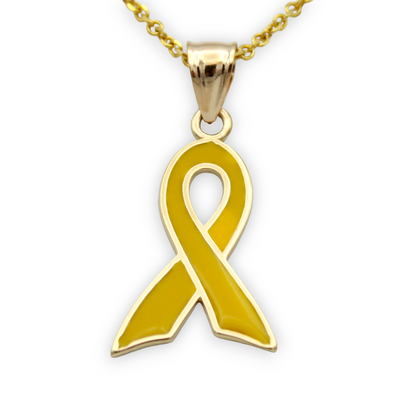 14k Enameled Suicide Prevention Ribbon Charm