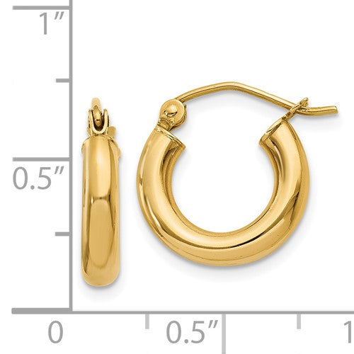 14k Classic Hoop Earrings 3.00 mm