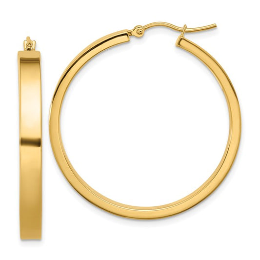 14k Polished Hoop Earrings