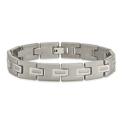 Titanium Brushed and Polished 8.75 inch Men's Bracelet