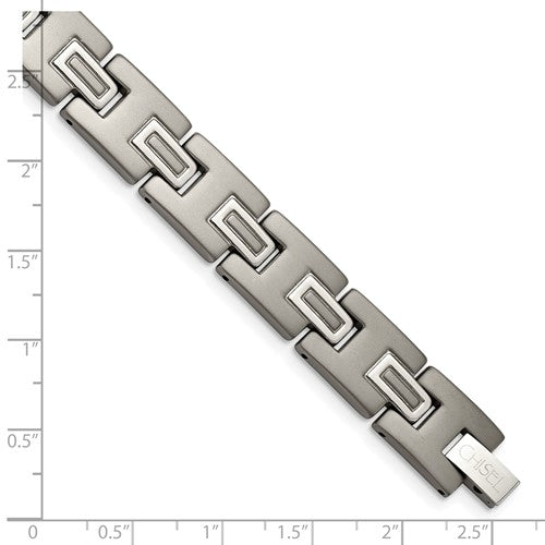 Titanium Brushed and Polished 8.75 inch Men's Bracelet