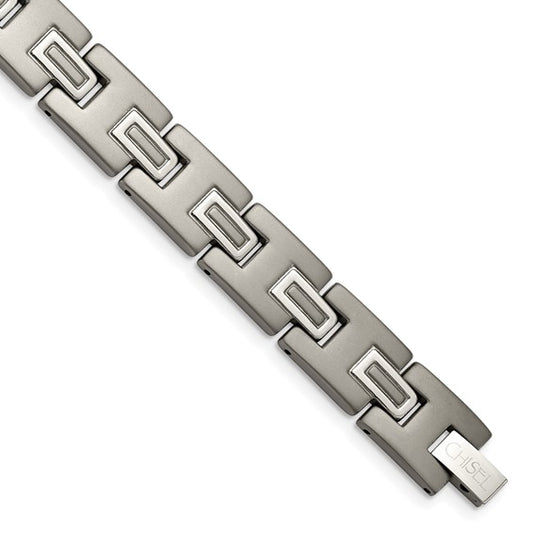 Titanium Brushed and Polished 8.75 inch Men's Bracelet