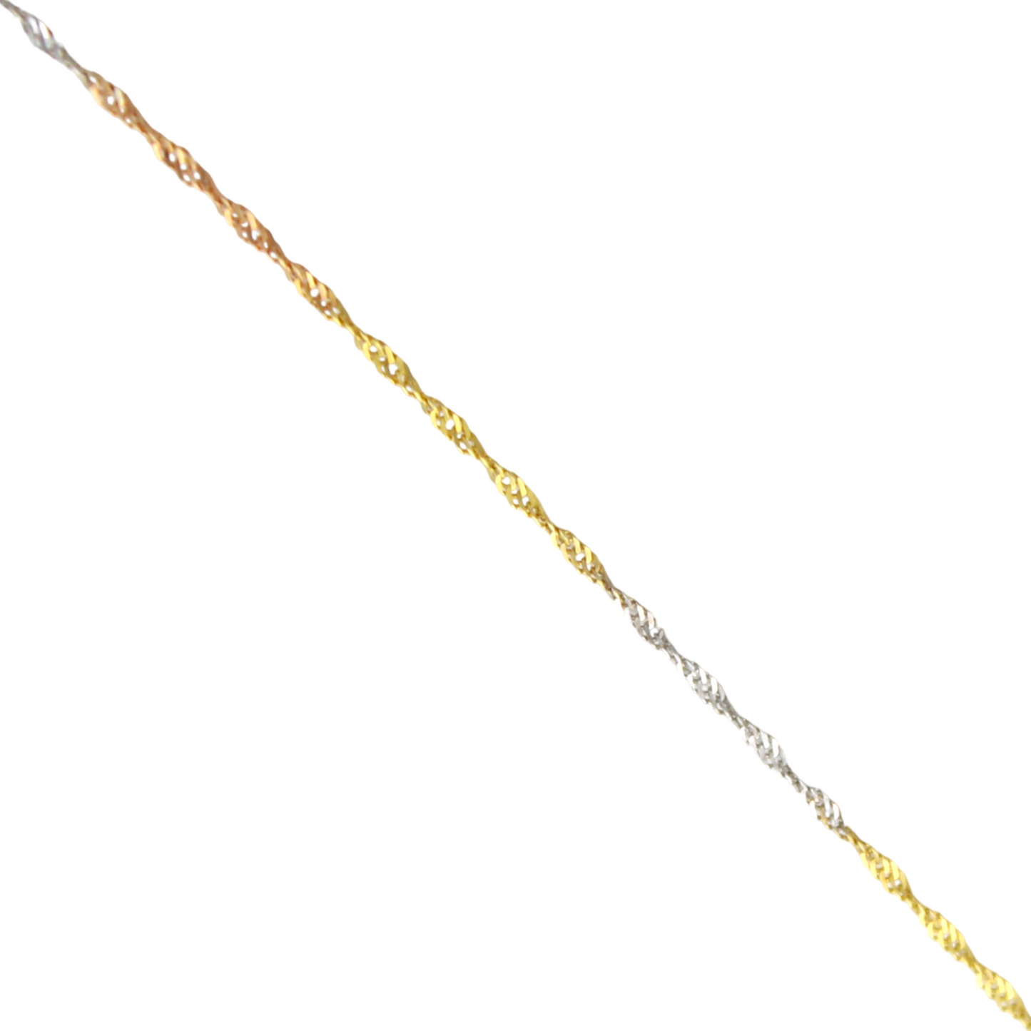 14k Tri-Color Singapore Chain - 1.25 mm