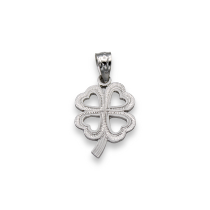 14k White Four Leaf Clover Charm