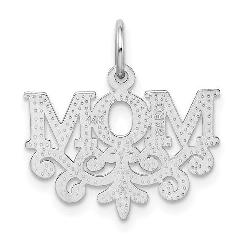 14k White Mom Charm