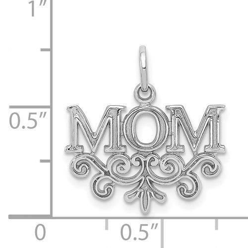 14k White Mom Charm