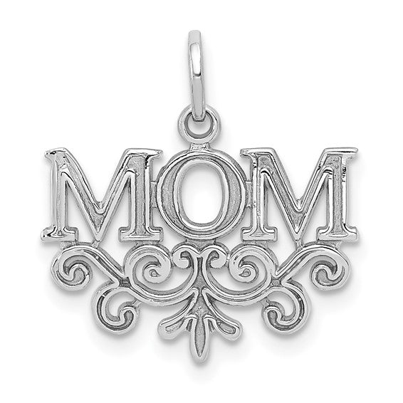 14k White Mom Charm