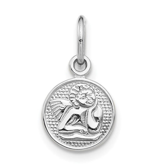 14k White Gold Angel Charm