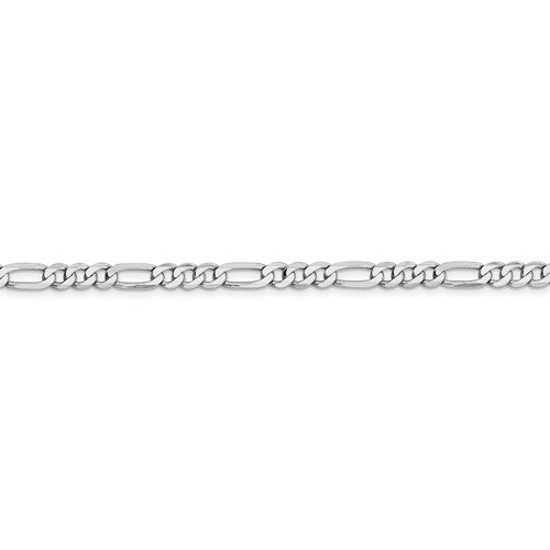 14k White Flat Figaro Chain 4.50 mm