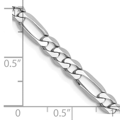 14k White Flat Figaro Chain 4.50 mm