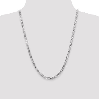 14k White Flat Figaro Chain 4.50 mm