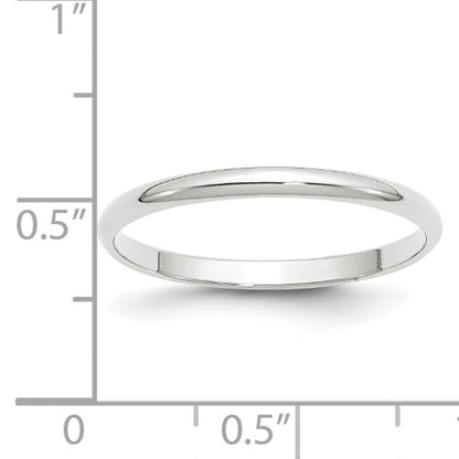 14k Half Round Lightweight Wedding Bands - 2.00 mm