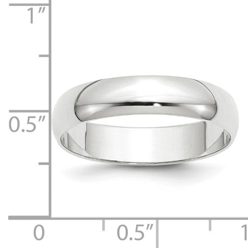 14k Half Round Lightweight Wedding Bands - 5.00 mm