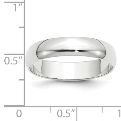 14k Half Round Lightweight Wedding Bands - 5.00 mm