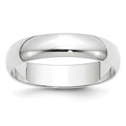 14k Half Round Lightweight Wedding Bands - 5.00 mm