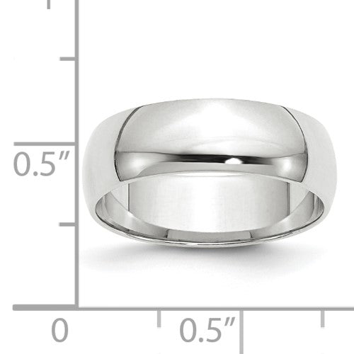 14k Half Round Lightweight Wedding Bands - 6.00 mm