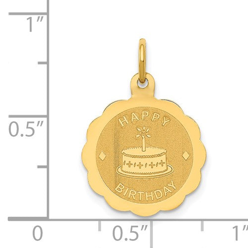 14k Happy Birthday Charm