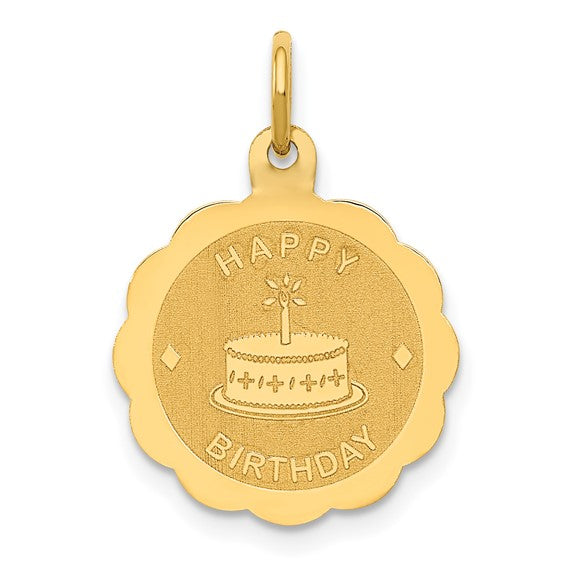 14k Happy Birthday Charm