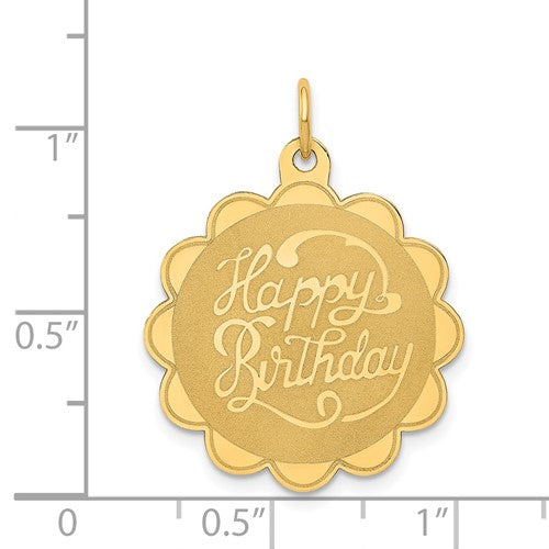 14k Happy Birthday Charm