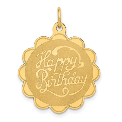 14k Happy Birthday Charm