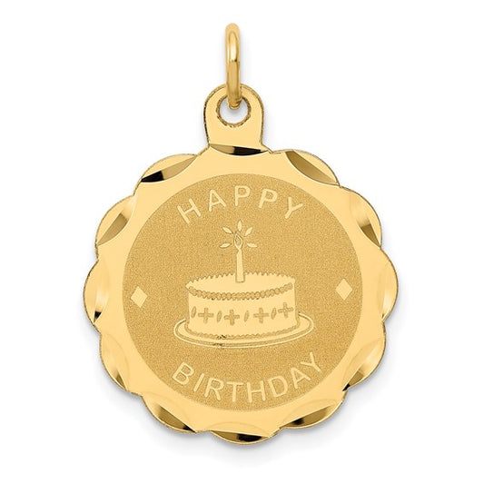 14k Happy Birthday Charm