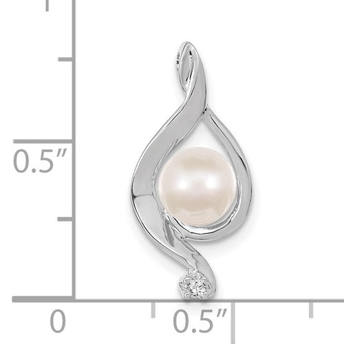 14k White Gold 5.5mm Cultured Pearl Pendant