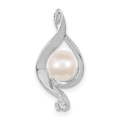 14k White Gold 5.5mm Cultured Pearl Pendant