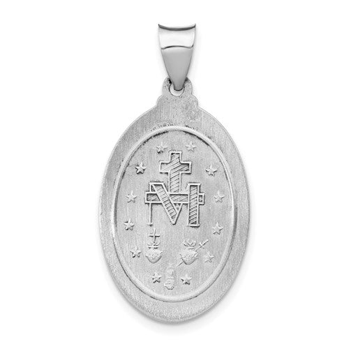 14k White Miraculous Medallion - 31 mm