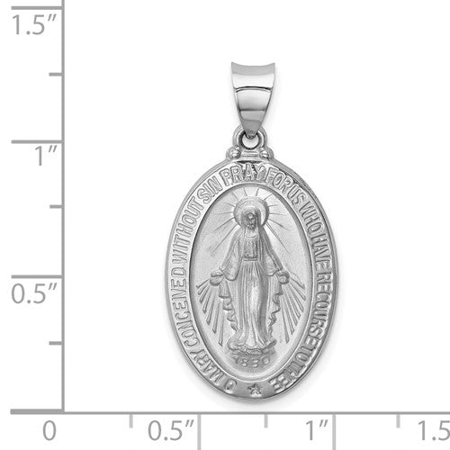 14k White Miraculous Medallion - 31 mm