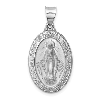 14k White Miraculous Medallion - 31 mm