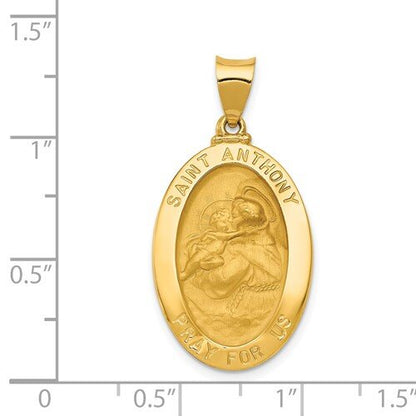 14k Oval St. Anthony Medallion 33 mm