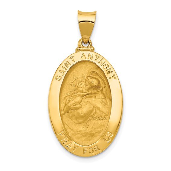 14k Oval St. Anthony Medallion 33 mm