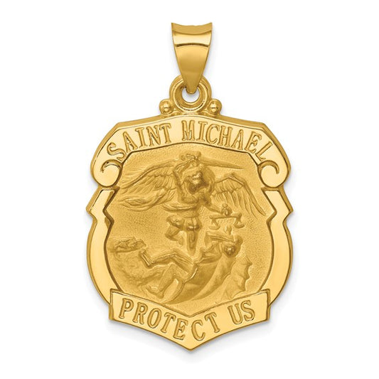 14k St. Michael Badge Medallion - 28 mm