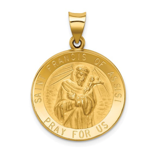 14k St. Francis of Assisi Medallion - 30  mm