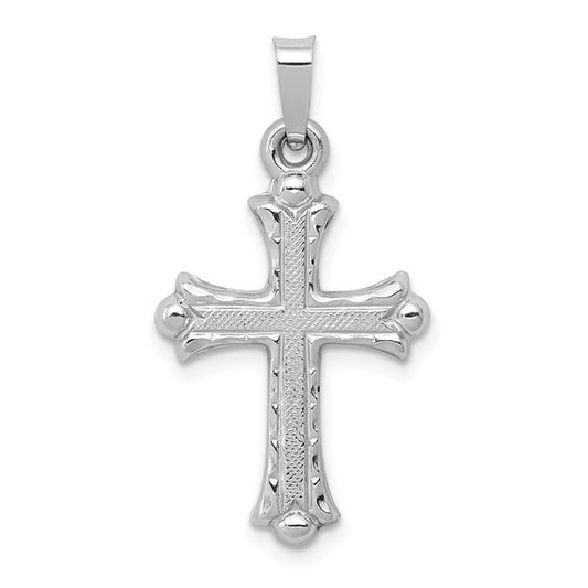 14k White Cross Pendant