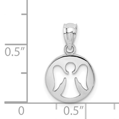 14k White Angel Charm