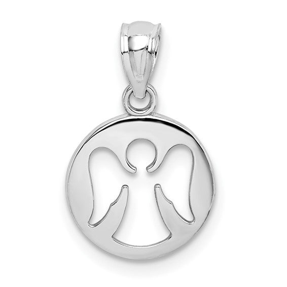 14k White Angel Charm