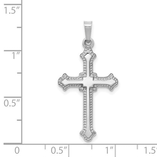 14k White Cross Pendant